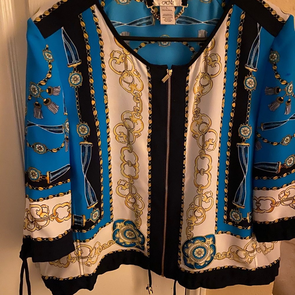 Cache Baroque Print Light Zipper Jacket - image 2